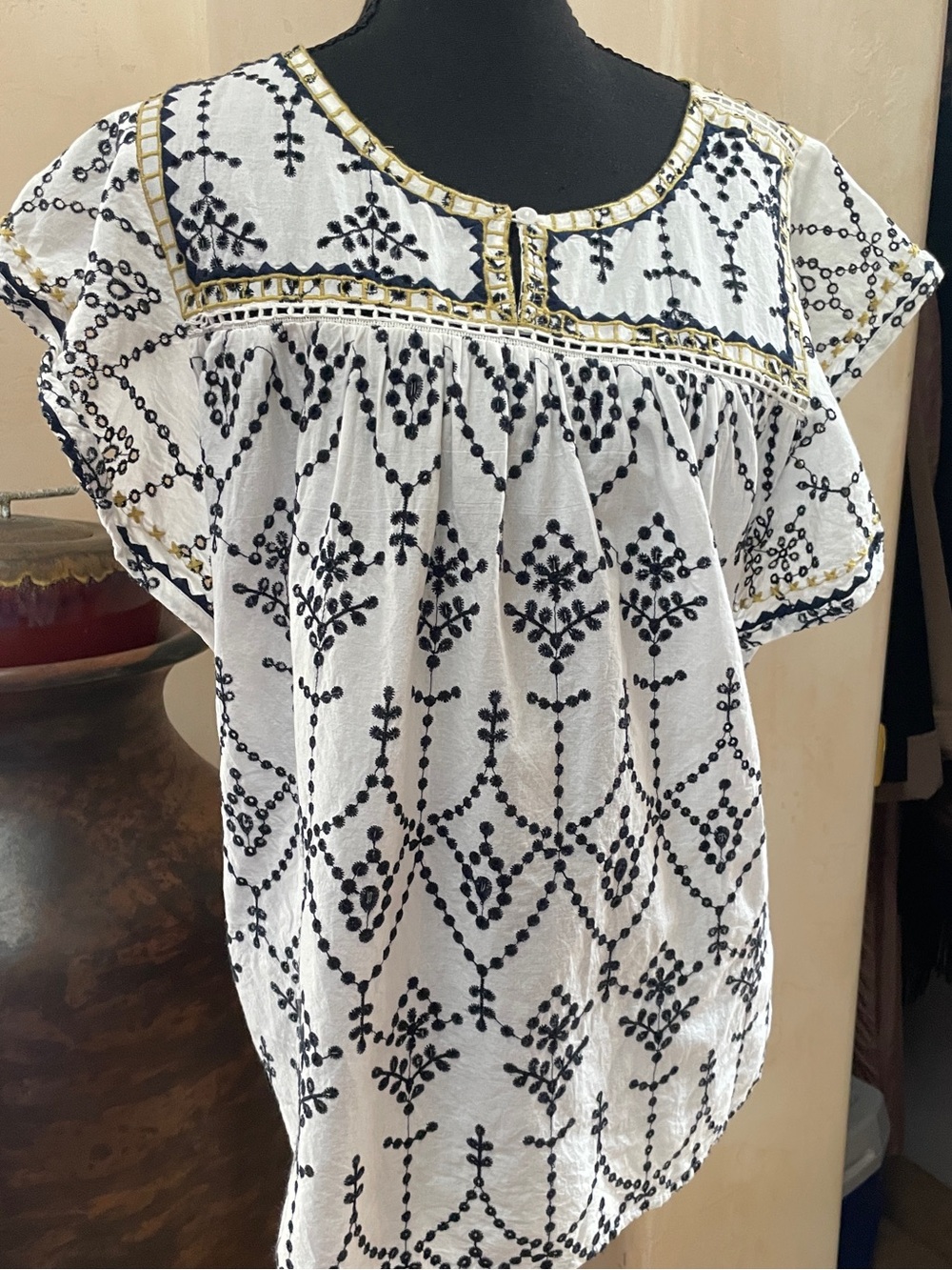 J Crew eyelet top